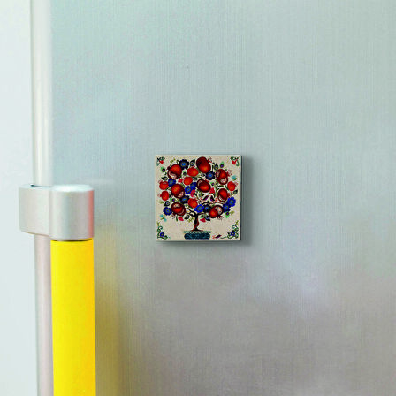 Nar Ağacı Baskılı Doğaltaş  Magnet(KRG-147)Buzdolabı Süsü