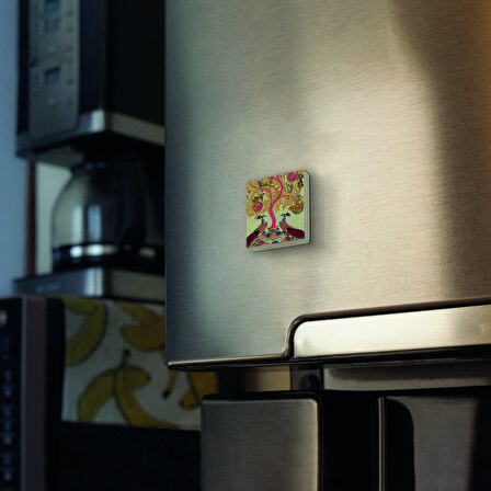 Tavus Kuşları Baskılı Doğaltaş  Magnet(KRG-161)