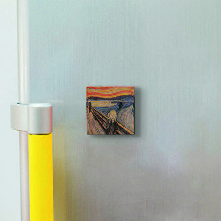 Çığlık (Edvard Munch, 1893) Baskılı Doğaltaş  Magnet(KRG-168)