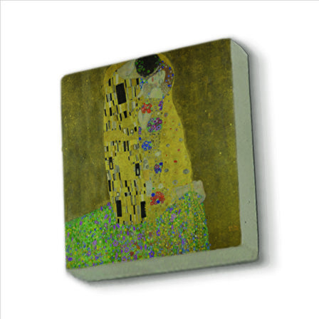 Öpücük (Gustav Klimt, 1907) Baskılı Doğaltaş  Magnet(KRG-169)