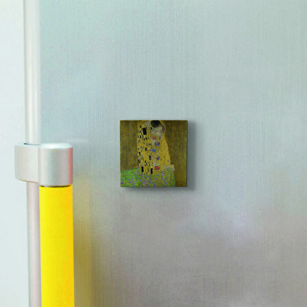Öpücük (Gustav Klimt, 1907) Baskılı Doğaltaş  Magnet(KRG-169)