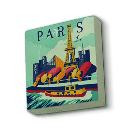 Paris Baskılı Doğaltaş  Magnet(KRG-002)Buzdolabı Süsü