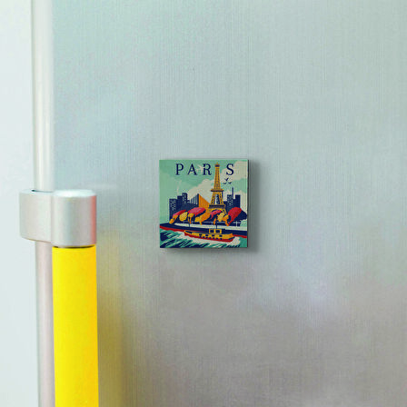 Paris Baskılı Doğaltaş  Magnet(KRG-002)Buzdolabı Süsü