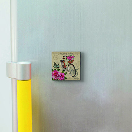 Hollanda  Bisiklet Görseli Baskılı Doğaltaş  Magnet(KRG-038)Buzdolabı Süsü