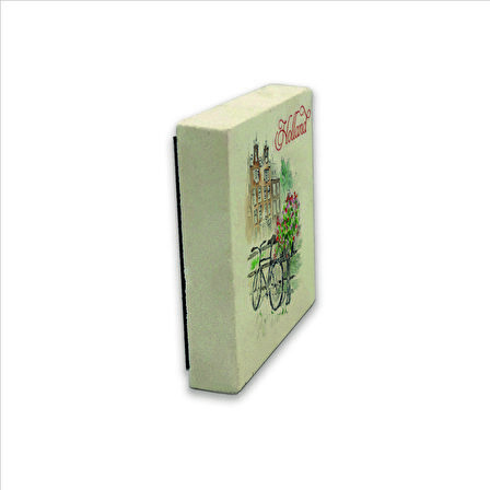 Hollanda  Bisklet Görseli Baskılı Doğaltaş  Magnet(KRG-039)Buzdolabı Süsü