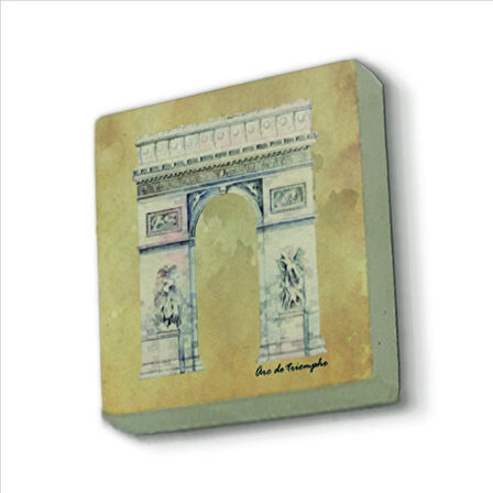 Zafer Takı (Arc de Triomphe) Baskılı Doğaltaş  Magnet(KRG-004)Buzdolabı Süsü