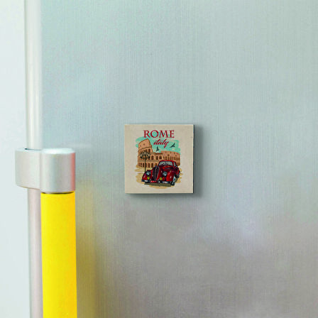 Roma Görseli Baskılı Doğaltaş  Magnet(KRG-045)Buzdolabı Süsü