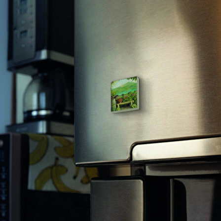 İtalya Görseli Baskılı Doğaltaş  Magnet(KRG-055)Buzdolabı Süsü