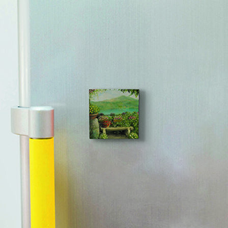 İtalya Görseli Baskılı Doğaltaş  Magnet(KRG-055)Buzdolabı Süsü