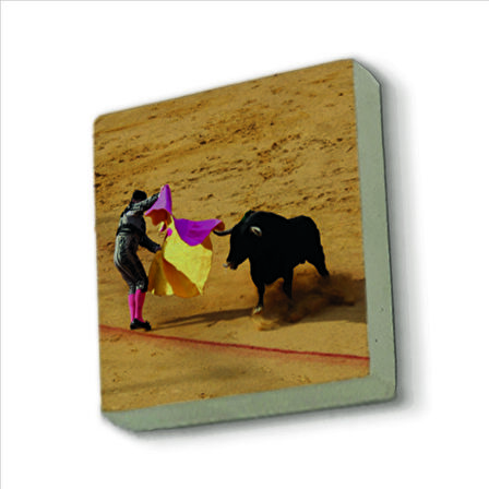 İspanya Boğa güreşi Baskılı Doğaltaş  Magnet(KRG-064)Buzdolabı Süsü