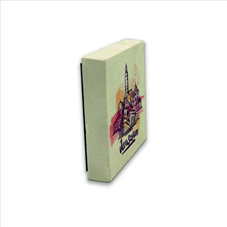 Kudüs Görseli Baskılı Doğaltaş  Magnet(KRG-067)Buzdolabı Süsü