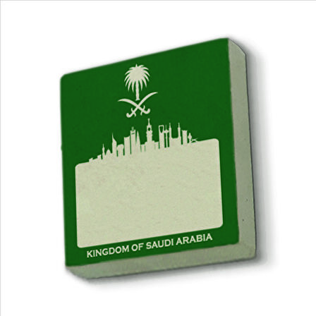 Suudi Arabistan Görseli Baskılı Doğaltaş  Magnet(KRG-072)Buzdolabı Süsü