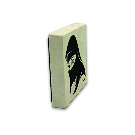 Çarşaflı Kadın Çizimi Baskılı Doğaltaş  Magnet(KRG-088)