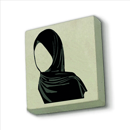 Tesettür Çizimi Baskılı Doğaltaş  Magnet(KRG-091)