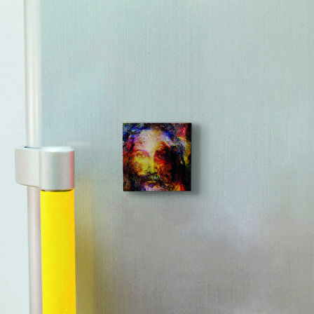 Hz. İsa Görseli Baskılı Doğaltaş  Magnet(KRG-093)