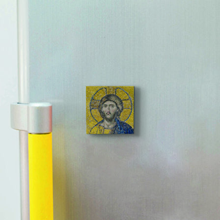 Ayasofya Hz. İsa Mozaiği Baskılı Doğaltaş  Magnet(KRT-010)