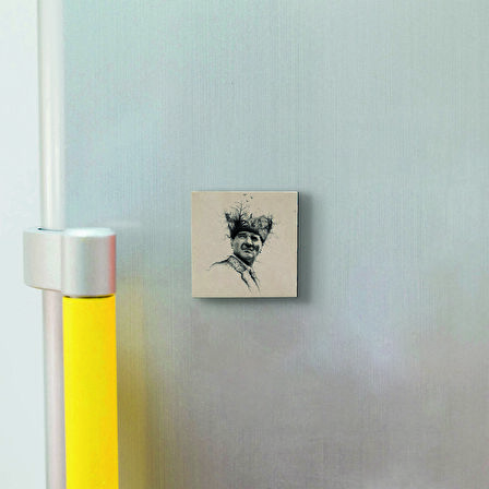 Atatürk Baskılı Doğaltaş  Magnet(KRT-105)Buzdolabı Süsü