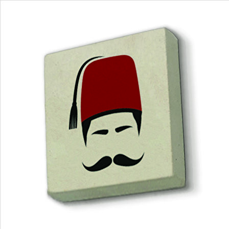 Osmanlı Erkek ikon Baskılı Doğaltaş  Magnet(KRT-109)Buzdolabı Süsü
