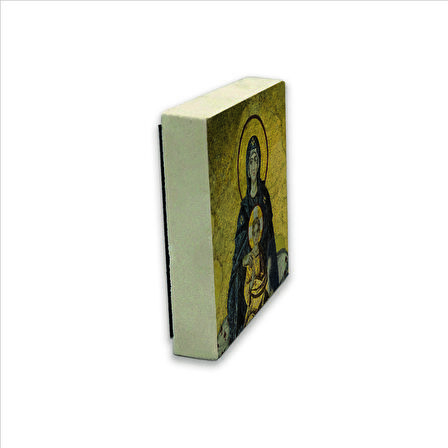 Ayasofya Hz. Meryem ve İsa  Mozaiği Baskılı Doğaltaş  Magnet(KRT-011)