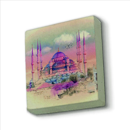 Sultanahmet Camii Baskılı Doğaltaş  Magnet(KRT-012)Buzdolabı Süsü