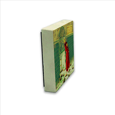 Kaplumbağa Terbiyecisi (Replika) Baskılı Doğaltaş  Magnet(KRT-127)Buzdolabı Süsü
