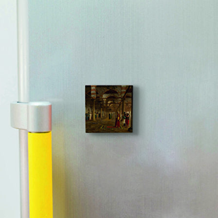 Camide Namaz Kılanlar (Jean-Léon Gérôme, 1871) Baskılı Doğaltaş  Magnet(KRT-133)