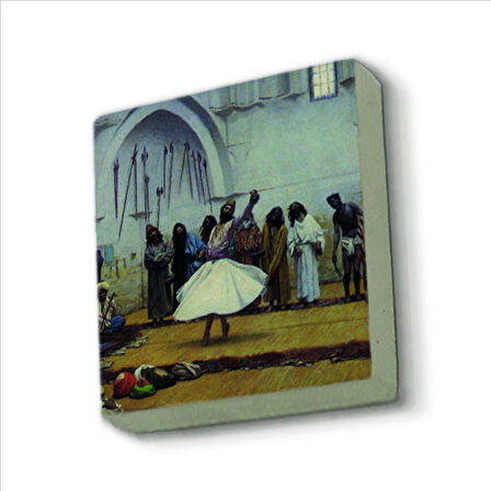 Semah Eden Dervişler (Jean-Léon Gérôme, 1895) Baskılı Doğaltaş  Magnet(KRT-137)