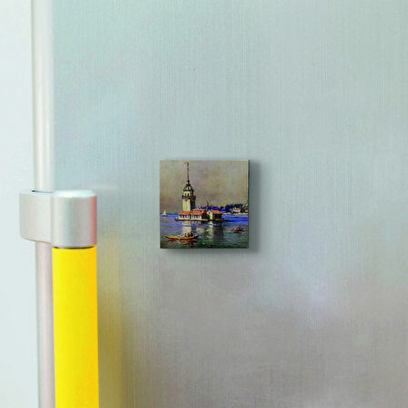 Kız Kulesi Baskılı Doğaltaş  Magnet(KRT-017)