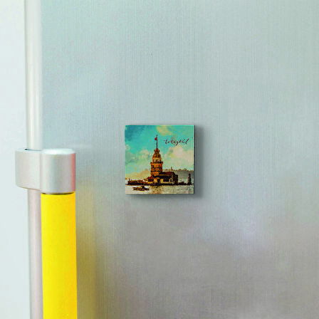 Kız Kulesi Baskılı Doğaltaş  Magnet(KRT-018)