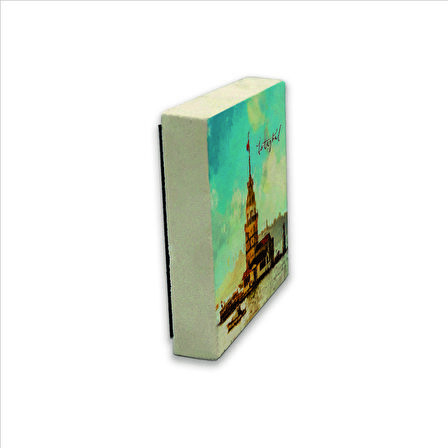 Kız Kulesi Baskılı Doğaltaş  Magnet(KRT-018)