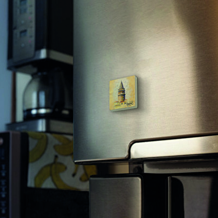 Galata Kulesi Baskılı Doğaltaş  Magnet(KRT-021)