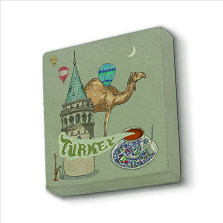 Galata Kulesi Baskılı Doğaltaş  Magnet(KRT-026)