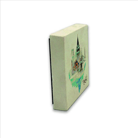 İstanbul Sembolik Yerler Baskılı Doğaltaş  Magnet(KRT-029)Buzdolabı Süsü