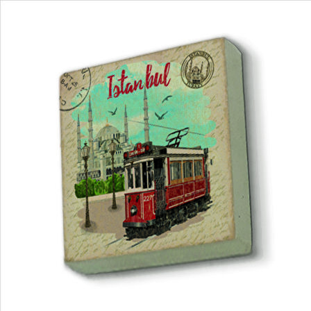 Nostaljik Tramvay  Baskılı Doğaltaş  Magnet(KRT-044)