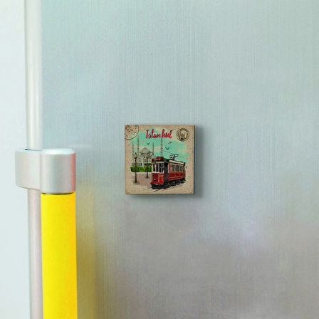 Nostaljik Tramvay  Baskılı Doğaltaş  Magnet(KRT-044)