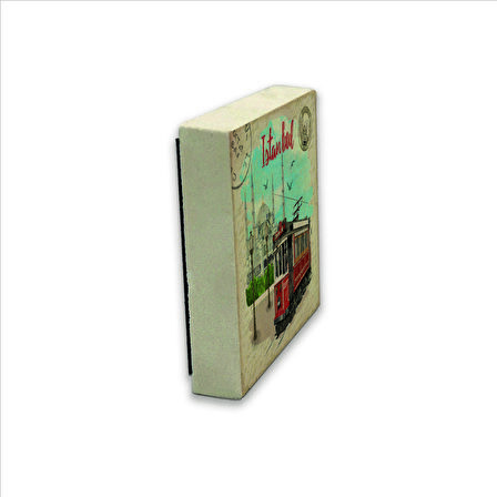 Nostaljik Tramvay  Baskılı Doğaltaş  Magnet(KRT-044)