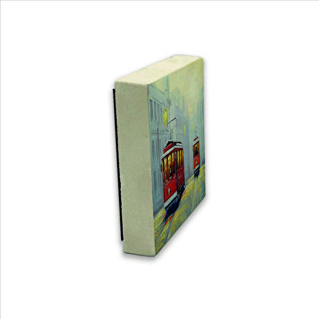 Nostaljik Tramvay Baskılı Doğaltaş  Magnet(KRT-050)