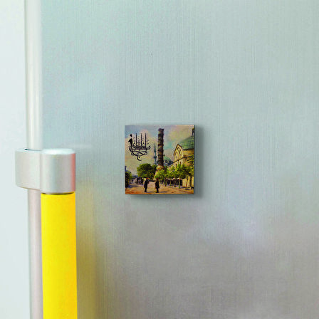 Çemberlitaş (Çizim, 19.yy) Baskılı Doğaltaş  Magnet(KRT-051)