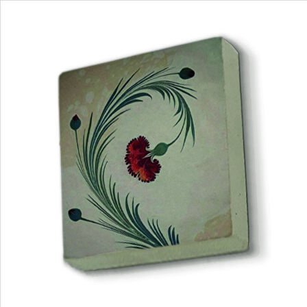 Karanfil Ebrusu Baskılı Doğaltaş  Magnet(KRT-071)