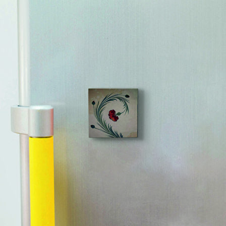Karanfil Ebrusu Baskılı Doğaltaş  Magnet(KRT-071)