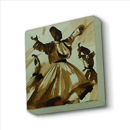 Semazen Baskılı Doğaltaş  Magnet(KRT-076)Buzdolabı Süsü