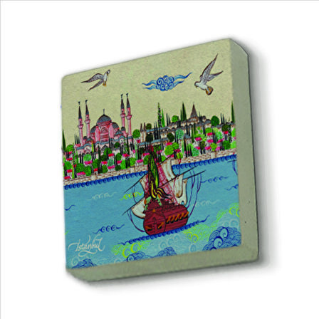 Ayasofya Camii Baskılı Doğaltaş  Magnet(KRT-008)Buzdolabı Süsü