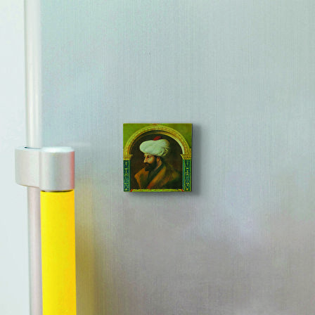 Fatih Sultan Mehmet (Değiştirilmiş çizim)  Baskılı Doğaltaş  Magnet(KRT-089)