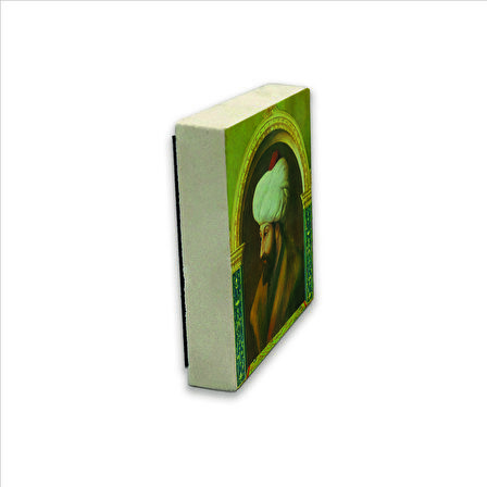Fatih Sultan Mehmet (Değiştirilmiş çizim)  Baskılı Doğaltaş  Magnet(KRT-089)