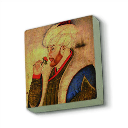 Fatih Sultan Mehmet Baskılı Doğaltaş  Magnet(KRT-091)Buzdolabı Süsü