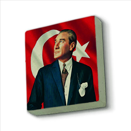 Atatürk Baskılı Doğaltaş  Magnet(KRT-099)Buzdolabı Süsü