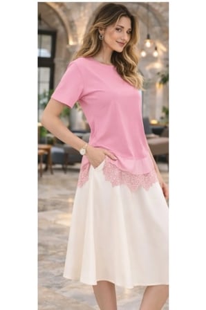 Asimetrik Kesim Oversize Bluz Saten ve Dantel Kombinli