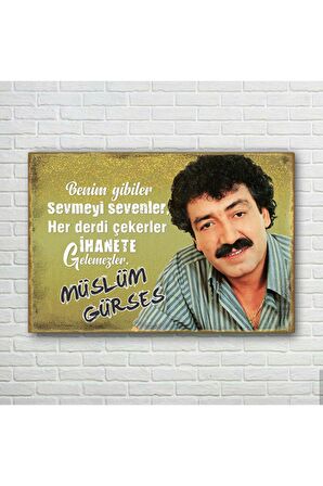 Müslüm Gürses Retro Ahşap Poster