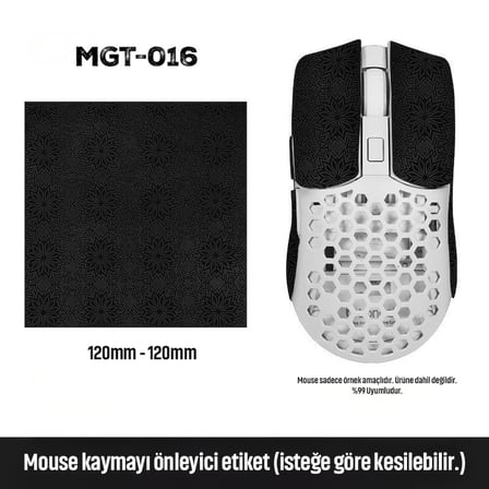 Mouse Tape Kaydırmaz Etiket – Kesilebilir Yapışkanlı Mouse Kayma Önleyici Bant 150×110 mm MGT-016