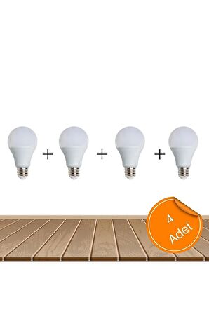 Led Ampul Beyaz Renk 9 Watt Tasarruflu 4 Adet